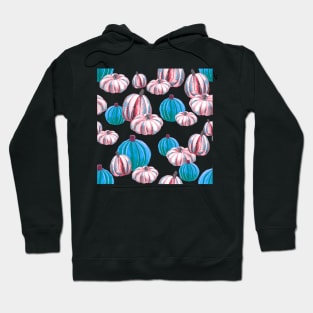 Watercolor Halloween Pumpkins - Pink & Blue Hoodie